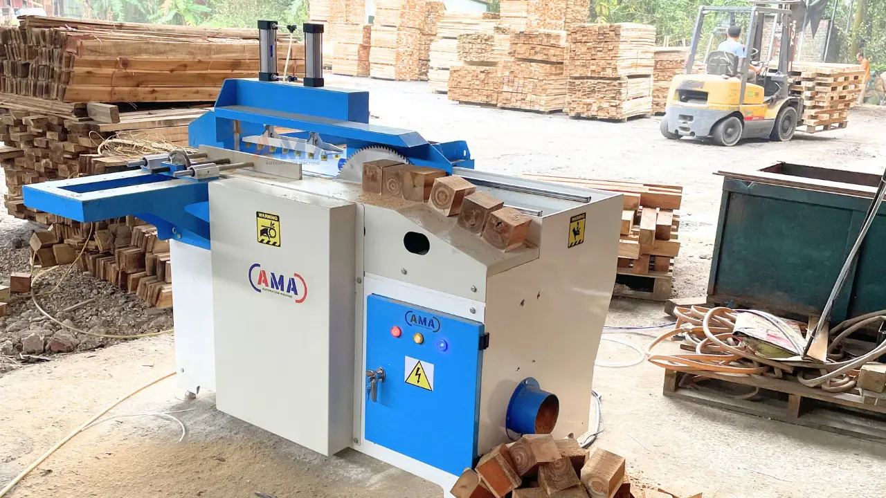 Máy cắt cục chân pallet AMA được giao đến cho khách hàng