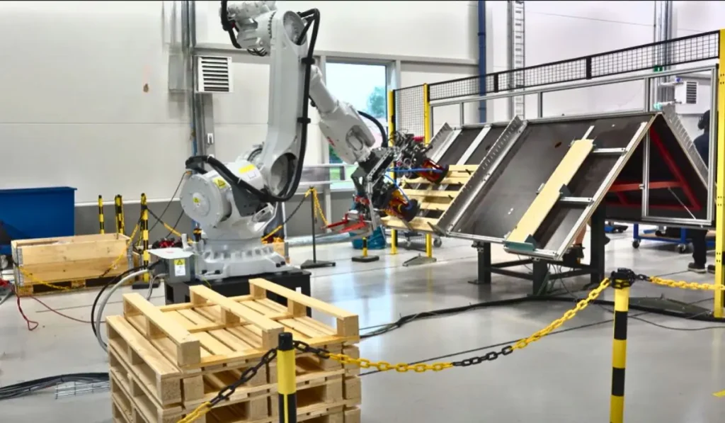 Nâng cao hiệu quả sản xuất pallet gỗ với hệ thống robot bắn đinh hiện đại và các thiết bị phụ trợ tối ưu.