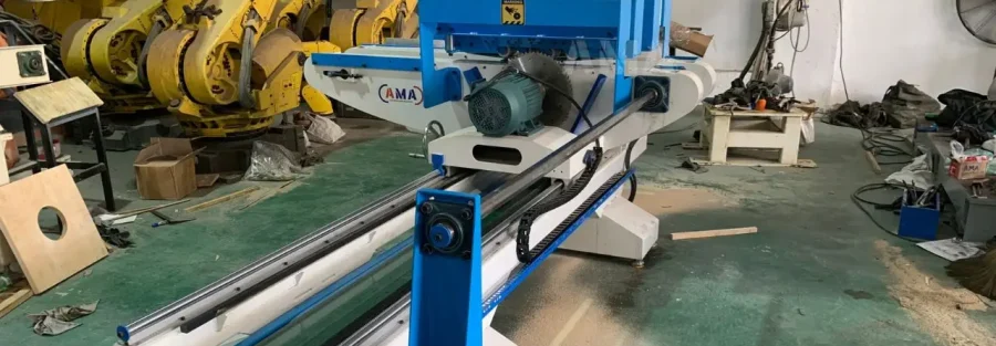 Máy cắt gỗ 2 đầu PRO AMA-MC2DPR tại xưởng