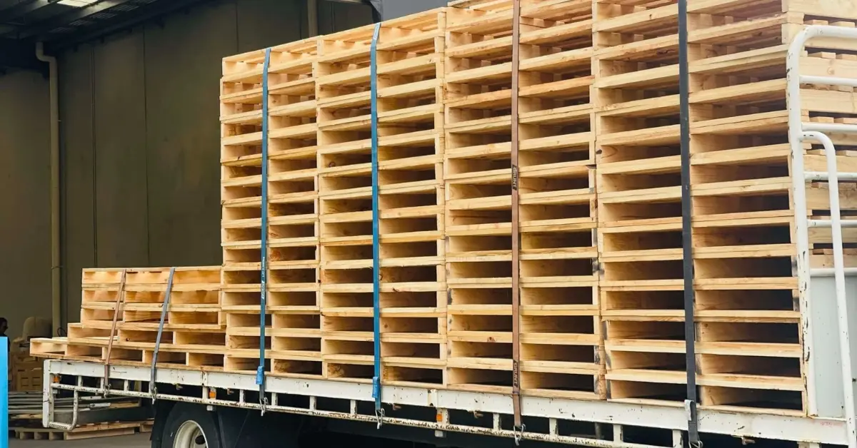 Pallet gỗ được xuất khẩu, cung cấp cho các hoạt động lưu trữ và vận chuyển