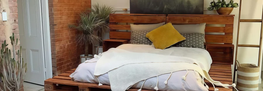 Giường ngủ pallet theo phong cách vintage
