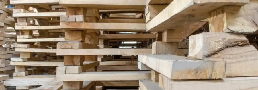 Các thanh đố chạy dọc theo chiều dài pallet, tạo thành khung để đỡ các ván mặt