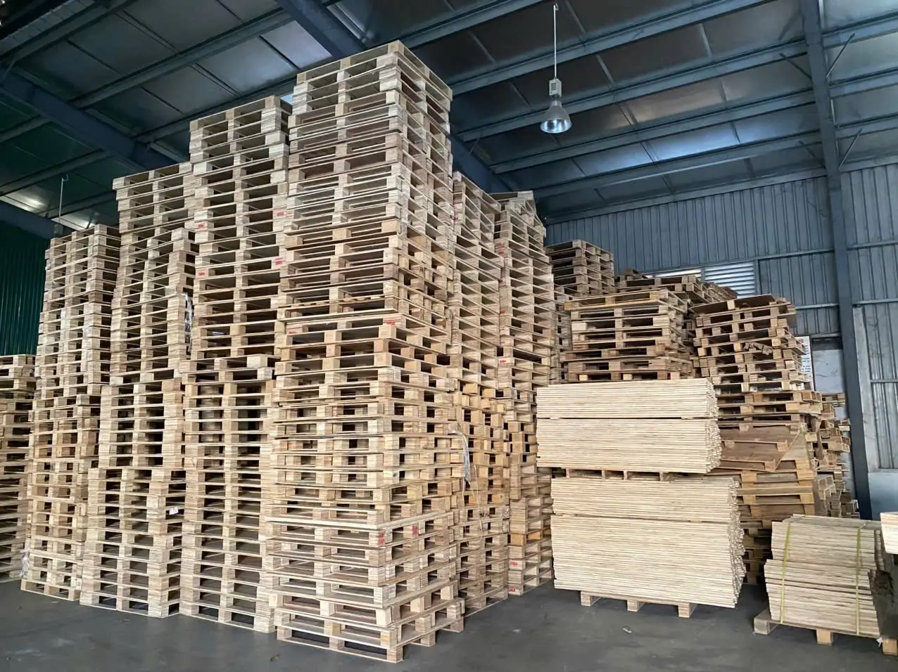 Pallet gỗ cần được sắp xếp và bảo quản trong không gian phù hợp